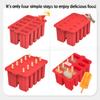 Silicone Popsicles Molds,10 Cavity Homemade Popsicle Molds DIY Ice Pop Molds for Kids & Adults Food Grade BPA-Free with Popsicle Maker Sticks Popsicles Bags A Funnel (Red) view 2