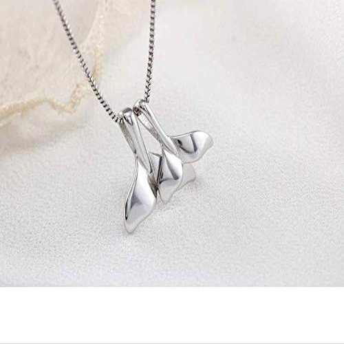Bansriracha 100% 925 Sterling Silver Double Whale Tail Necklaces & Pendants for Women Flyleaf Creative Lady Fashion Jewelry