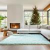6 x 9 ft Fluffy Mint Green Rug  Large Faux Fur Area Rug for Bedroom, Living Room, or Dining Room  Plush Faux Sheepskin Accent view 3