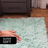 6 x 9 ft Fluffy Mint Green Rug  Large Faux Fur Area Rug for Bedroom, Living Room, or Dining Room  Plush Faux Sheepskin Accent view 4