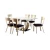 24/7 Shop at Home Mick Contemporary Rectangle Glass Top Dinner Table for Dining Room, Kitchen, Silver and Black view 2