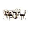 24/7 Shop at Home Mick Contemporary Rectangle Glass Top Dinner Table for Dining Room, Kitchen, Silver and Black view 3