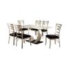 24/7 Shop at Home Mick Contemporary Rectangle Glass Top Dinner Table for Dining Room, Kitchen, Silver and Black view 4