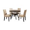 24/7 Shop at Home Kellan Contemporary Wood 5-Piece Dining Table Set, Light Walnut and Beige view 1