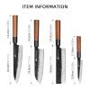 FINDKING Dynasty Series 4PCS Kitchen Knife Set, Professional Japanese Chef Knife Set, 9Cr18MoV High Carbon Steel Blade, African Rosewood Octagonal Handle, for Meat, Fruits, Vegetables view 4