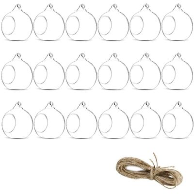 KNIKGLASS Hanging Glass Planter Round Air Plant Terrarium Hanging,Decorations for Succulent Plant Candle Holder, Wedding Decorations and Display (18, Without Side Holes)
