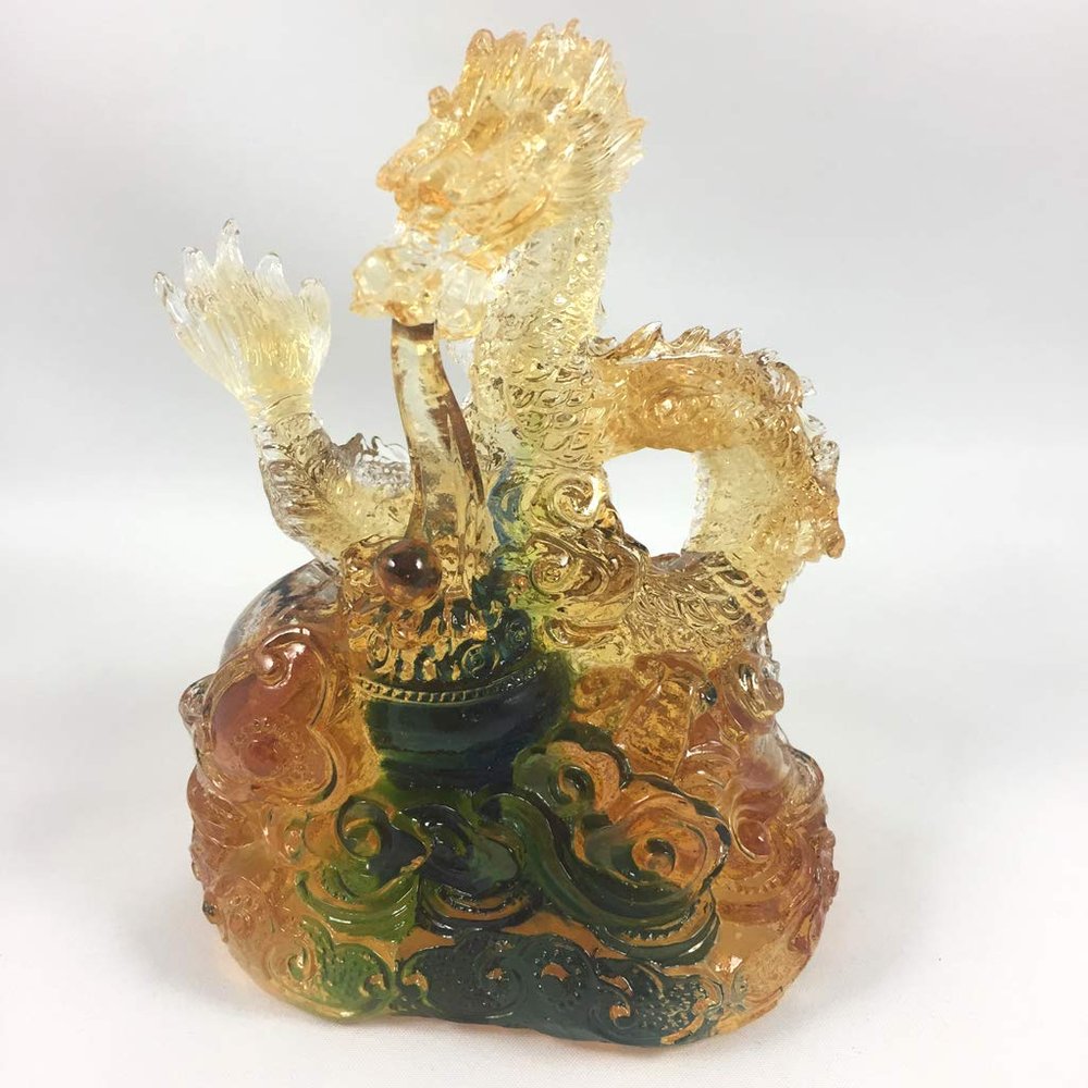 Amore Jewell Chinese Zodiac Collection - New Dragon, Colored Glaze Glass (Liuli Crystal Glass)