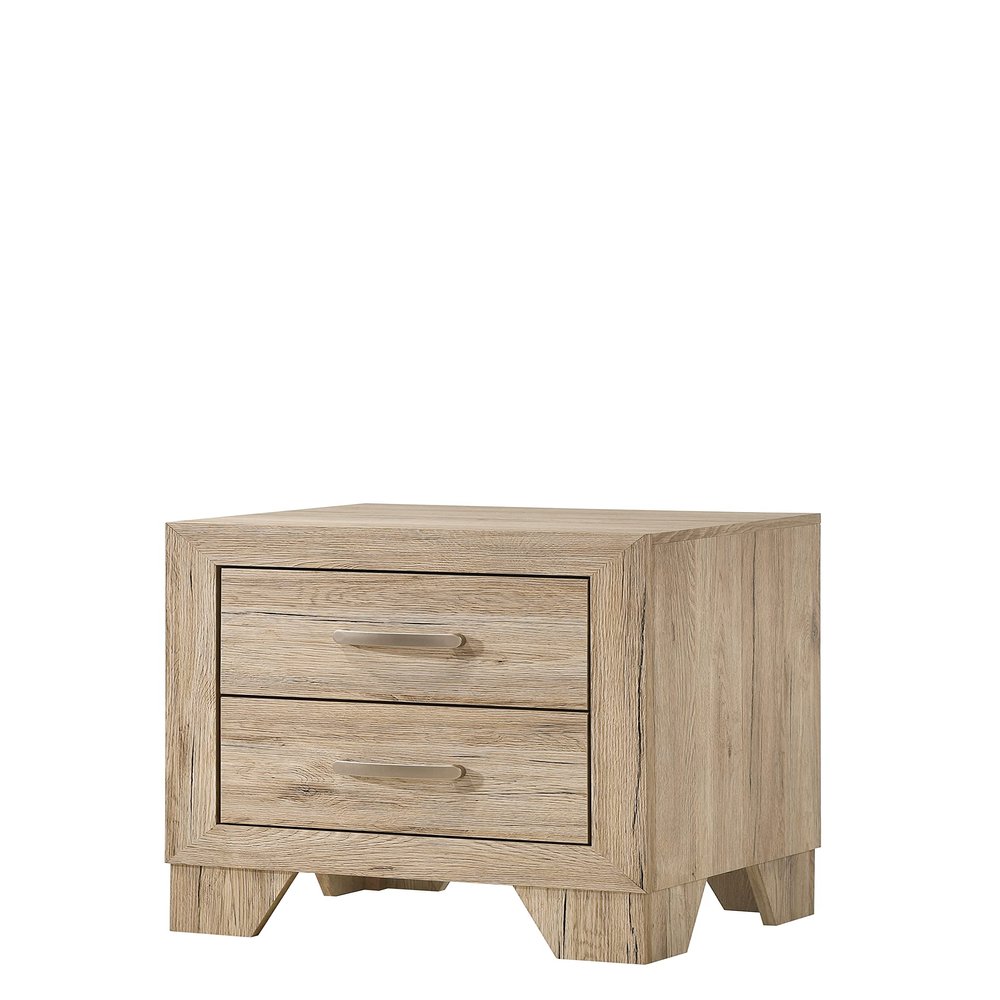 Acme Miquell 2-Drawer Wooden Nightstand in Natural