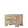 Acme Miquell 2-Drawer Wooden Nightstand in Natural view 1