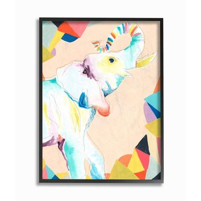 Stupell Industries Colorful Abstract Elephant Animal Rainbow Drawing