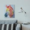 Stupell Industries Abstract Zebra Animal Rainbow Blue Drawing Canvas Wall Art, 24 x 30, Multi-Color view 3