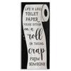 Stupell Industries 'Like Toilet Paper Funny Bathroom', Canvas Art, 10 x 24 Inches, Easy to Hang and Sturdy, Made in USA, by Lil' Rue view 1