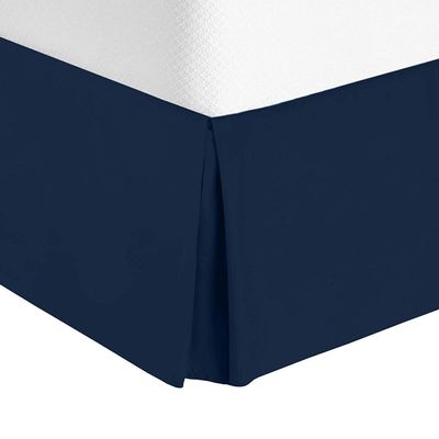 Comfort Bed Store Box Pleated Bed Skirt-1000 Thread Count 100% Egyptian Cotton,Quadruple Pleated, Wrinkle and Fade Resistant, 20 Tailored DropInches(Navy Blue,Queen)
