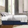Comfort Bed Store Box Pleated Bed Skirt-1000 Thread Count 100% Egyptian Cotton,Quadruple Pleated, Wrinkle and Fade Resistant, 20 Tailored DropInches(Navy Blue,Queen) view 4