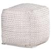 XPRESS WORLD Ivory Wool Footrest Pouf view 1