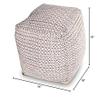 XPRESS WORLD Ivory Wool Footrest Pouf view 3