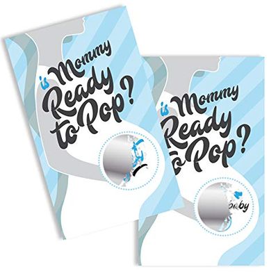 Is Mommy Ready To Pop Baby Shower Scratch Off Game | 24 Cards | Boy Baby Shower Scratch Off Tickets | Ready To Pop Baby Shower Scratchers | Boy Baby Shower Game Ideas