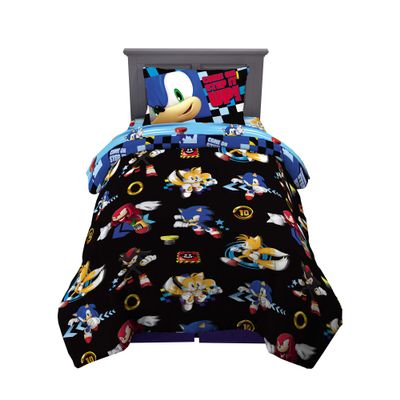 Sonic the Hedgehog Anime Kids Super Soft Comforter and Sheet Set, 4 Piece Twin Size by Franco