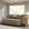 Madison Park Daybed Cover Set - Trendy Design, All Season Luxury Bedding with Bedskirt, Matching Shams, Decorative Pillow, Diamond Quilted Faux Suede Reversible Brown 75"x39" 6 Piece view 1