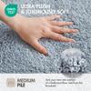 Madison Park Evan 100% Cotton Bathroom Rug Non Slip Backing-Luxrurious Tufted Plush Bath Mat Absorbent, Quick Dry, Spa Design Shower Room Dcor, 24x72, Blue view 4