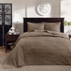 Madison Park Quebec Reversible Damask Design, Double Sided Quilting All Season, Lightweight Coverlet Bedspread Bedding Set, Matching-Shams, King(120"x118"), Mocha view 1
