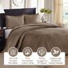Madison Park Quebec Reversible Damask Design, Double Sided Quilting All Season, Lightweight Coverlet Bedspread Bedding Set, Matching-Shams, King(120"x118"), Mocha view 3