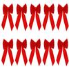Set of 10 Red Velvet Christmas Wreath Bows, 9"x13" - For Garland, Gifts, Parties - Indoor/Outdoor Holiday Decor view 3