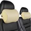 Aukee Car Neck Pillow Soft Memory Foam Leather Headrest for Driving Home Office Beige (Pack of 2) view 1