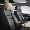 Aukee Car Neck Pillow Soft Memory Foam Leather Headrest for Driving Home Office Beige (Pack of 2) view 2