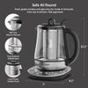 BUYDEEM K2423 Tea Maker, 316 Stainless Steel & Heat Resistant DURAN Glass Electric Kettle, 5 Temperature Settings, Removable Infuser, Auto Keep Warm, 1.2L view 2