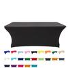 Spandex Fitted Stretch Tablecloth Rectangular Polyester Table Cover for Wedding Banquet Party (4 ft. Black) view 1