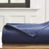 BLUENILEMILLS BNM Waffle Weave Cotton Blanket, for Picnic, Beach, Traveling, or Camping, Comfy Blanket, Bedroom Decor, Essentials, Cover for Bed, Couch, Lounging, Honeycomb Knit, Twin, Navy Blue view 3