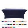 Spandex Fitted Stretch Tablecloth Rectangular Polyester Table Cover for Wedding Banquet Party ( 4 ft. Navy Blue ) view 1