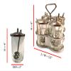 Condiment Holder Tray With 4 Jars and Spoons - Asian Dinnerware Style Server, Topping Dispenser, Seasoning Box for Table view 2