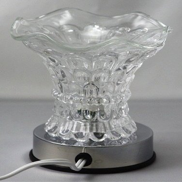 Clear Flared Glass Lite-Touch Electric Aroma Lamp Oil and Wax Tart Warmer