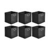 Amazon Basics Collapsible Cube Storage Bins, Space-Saving, Organizing Fabric Bins with Handles, 10.5" x 10.5" x 11", Black, 6-Pack view 1