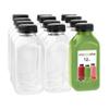 12 oz Juice Bottles with Caps for Juicing (12 pack) - Reusable Clear Empty Plastic Water Bottles - Drink Containers for Mini Fridge, Juicer Shots Includes Labels, Brush & Funnel view 1