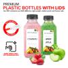 12 oz Juice Bottles with Caps for Juicing (12 pack) - Reusable Clear Empty Plastic Water Bottles - Drink Containers for Mini Fridge, Juicer Shots Includes Labels, Brush & Funnel view 3