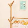 COAT RACK Vertical Bamboo Assembly Tree Hook with Roller Mobile Storage Rack (Size : 6035176cm) view 2