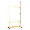 COAT RACK Vertical Bamboo Assembly Tree Hook with Roller Mobile Storage Rack (Size : 9035176cm) view 1