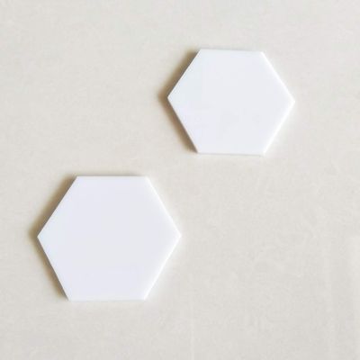 20pcs White Gloss Acrylic Hexagon Sheet, Acrylic Coaster Hexagon Place Card Names Wedding Signs, Crafting Mosaic & Wall Tiles (White, 3")