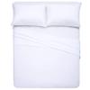 HR Luxury Linen 4 PC Bedding Sheet Set 8" Deep Pocket 400 TC 100% Cotton for RV- Trucks, Campers, Airstream, Bus, Boat and motorhomes Easy to fit in RV-Mattress Solid - Short Queen (60"x75") White view 1