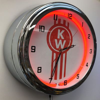 Kenworth 16" KW Logo Sign Neon Clock by MCA