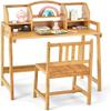 UNICOO - Bamboo Height Adjustable Kids Desk and Chair Set, Children Desk, Study Table and Chair Set (Nature -01) view 1