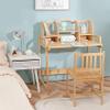 UNICOO - Bamboo Height Adjustable Kids Desk and Chair Set, Children Desk, Study Table and Chair Set (Nature -01) view 2