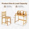 UNICOO - Bamboo Height Adjustable Kids Desk and Chair Set, Children Desk, Study Table and Chair Set (Nature -01) view 3