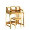 UNICOO - Bamboo Height Adjustable Kids Desk and Chair Set, Children Desk, Study Table and Chair Set (Nature -01) view 4