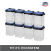 Buddeez Multi-Purpose Hardware Storage Bins Bits and Bolts Small Storage Containers, Hardware Organizers, Clear Containers With Blue Stackable Lids, Bolt and Screw Organizer (1 Quart - 8 Pack) view 2