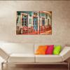 Hotel Arizona HD Big Set A Caf in Greece Wall Art Decor Picture Painting Poster Print on 3 Canvas Panels Pieces - Travel Theme Wall Decoration Set - Vacation Wall Picture for Living Room 22 by 33 in view 4