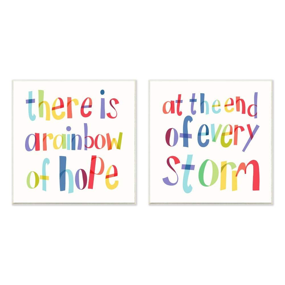 Kids Inspirational Word Rainbow Nursery Design